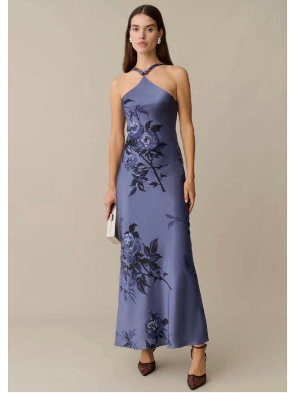 Women's O.p.t Floral Maxi Dress Size 4 Blue and Black - Picture 3 of 11